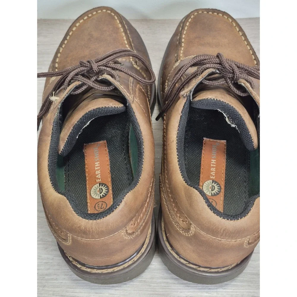 Earth Shoes Mack Men's Size 7.5 Brown Leather Outdoor Hiking Oxford
